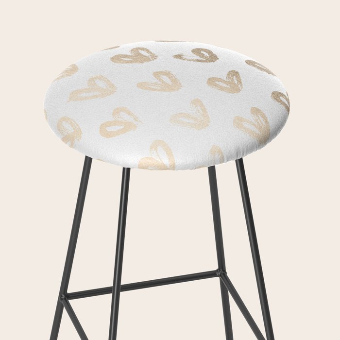 Luxe Gold Hearts on White Stool Gallery Image 2