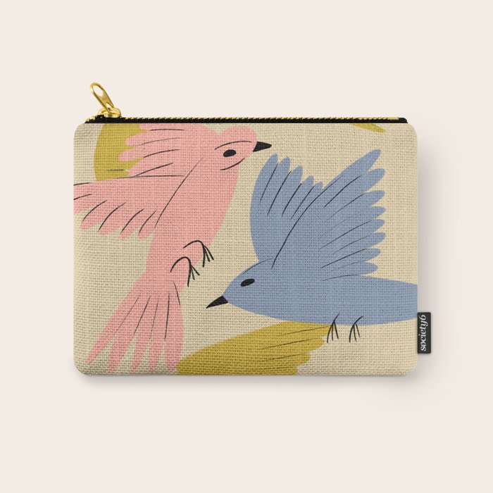Flying Birds - Pastel Colors  Carry All Pouch Gallery Image 1
