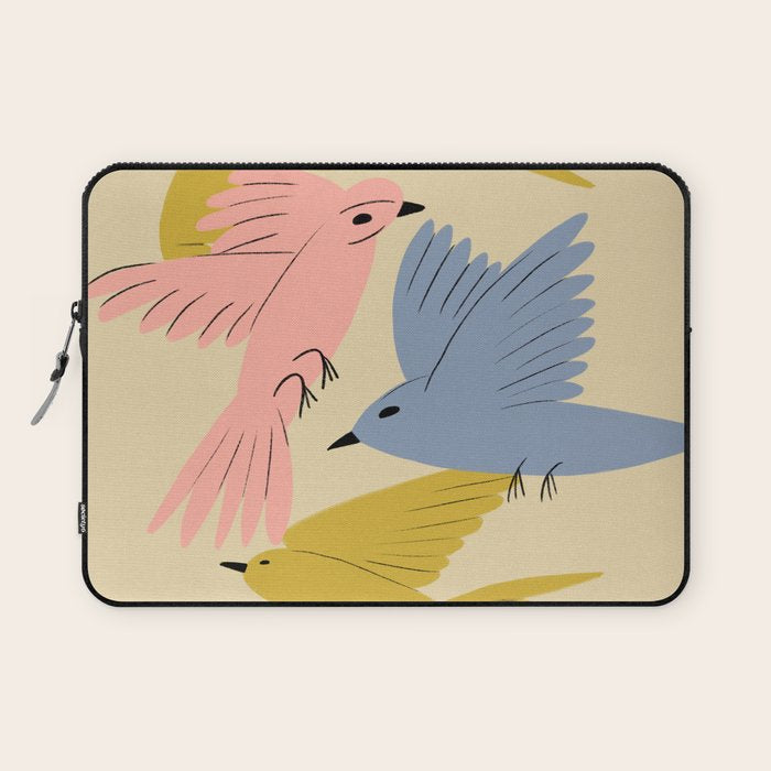 Flying Birds - Pastel Colors  Laptop Sleeve Gallery Image 1