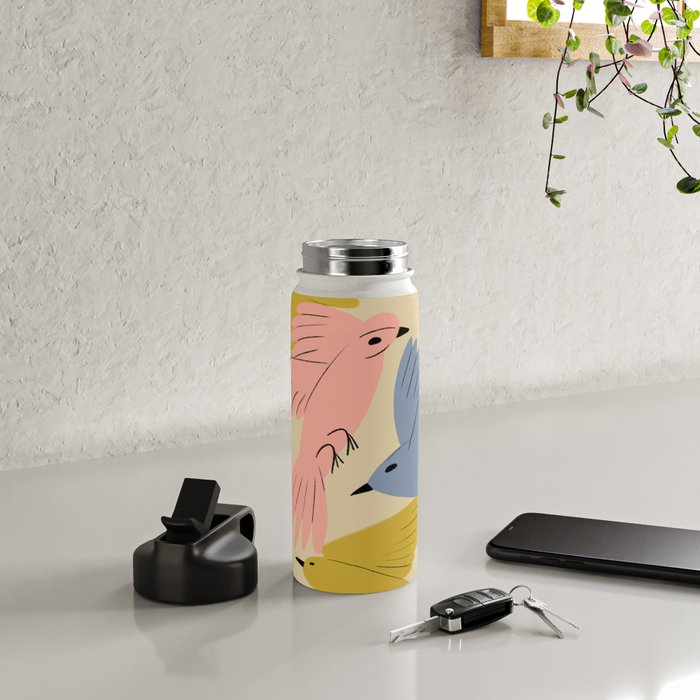 Flying Birds - Pastel Colors  Water Bottle Gallery Image 4