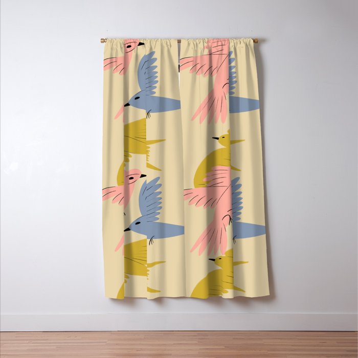 Flying Birds - Pastel Colors  Window Curtain Gallery Image 3
