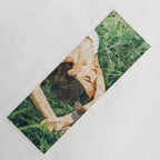 Jungle Nap Painting, Nature Illustration, Woman & Birds Portrait Yoga Mat Gallery Image 1