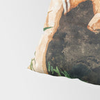 Jungle Nap Painting, Nature Illustration, Woman & Birds Portrait Pillow Sham Gallery Image 4