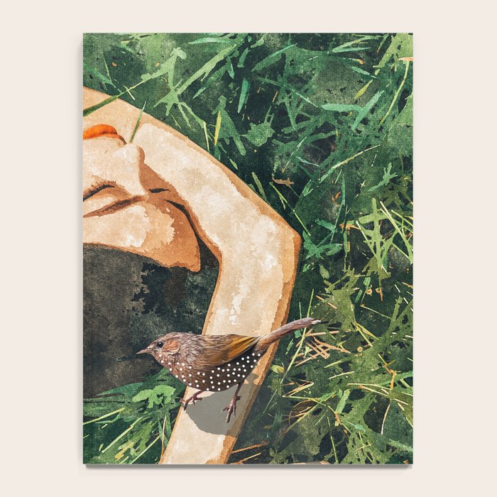 Jungle Nap Painting, Nature Illustration, Woman & Birds Portrait Notebook Gallery Image 4