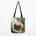 Jungle Nap Painting, Nature Illustration, Woman & Birds Portrait Tote Bag Gallery Image 2