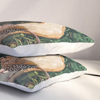 Jungle Nap Painting, Nature Illustration, Woman & Birds Portrait Pillow Sham Gallery Image 3