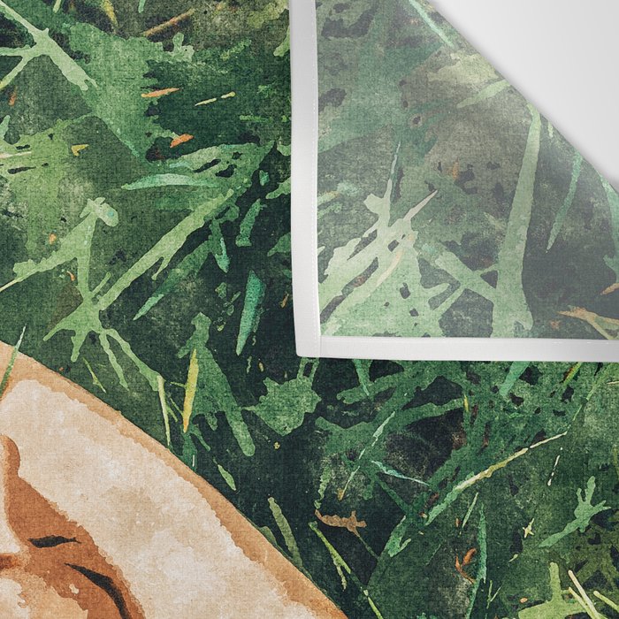 Jungle Nap Painting, Nature Illustration, Woman & Birds Portrait Wall Tapestry Gallery Image 3