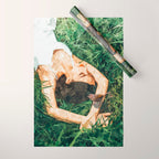 Jungle Nap Painting, Nature Illustration, Woman & Birds Portrait Wrapping Paper Gallery Image 1