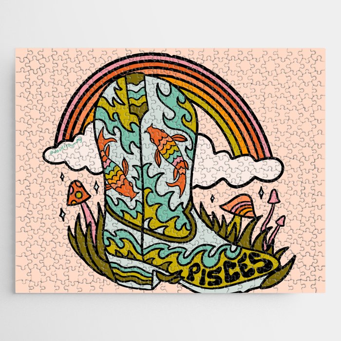 Pisces Cowboy Boots Jigsaw Puzzle Gallery Image 1