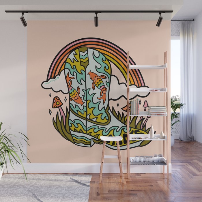 Pisces Cowboy Boots Wall Mural Gallery Image 1