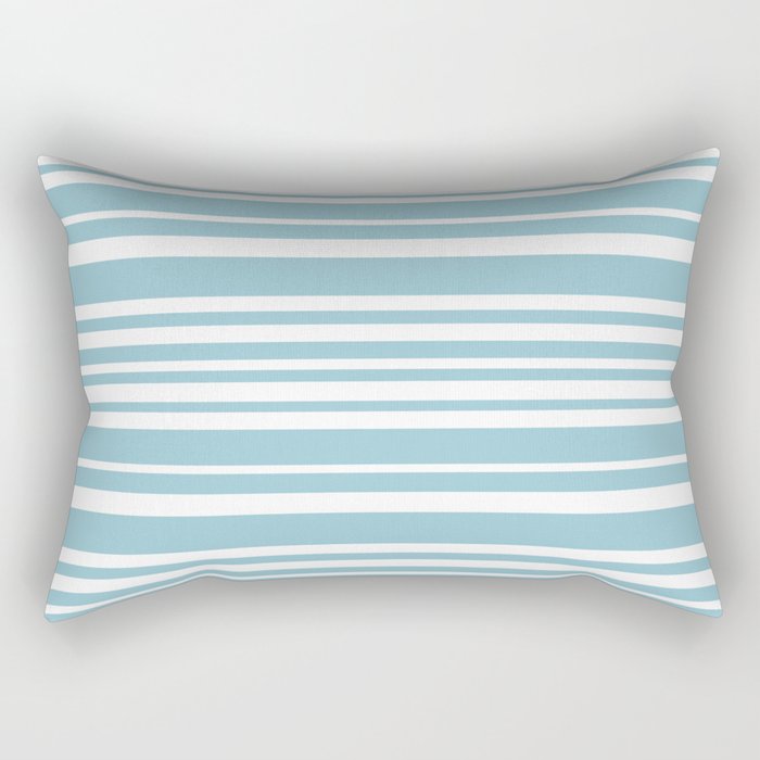 Classic Stripes XXXV - Sky Blue Rectangular Pillow Gallery Image 2