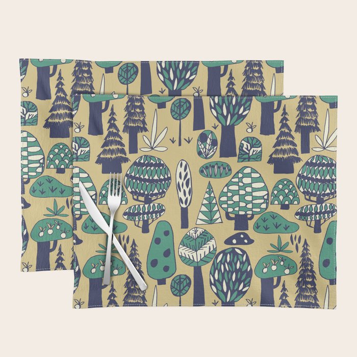 Whimsical tropical jungle pattern Placemat Gallery Image 1