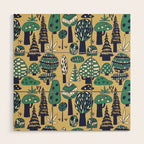 Whimsical tropical jungle pattern Wood Wall Art Gallery Image 1