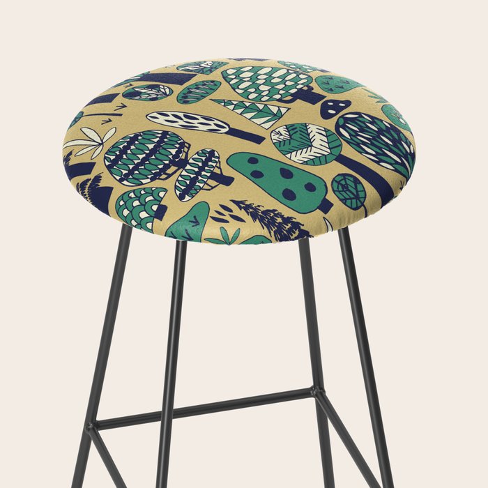Whimsical tropical jungle pattern Stool Gallery Image 2