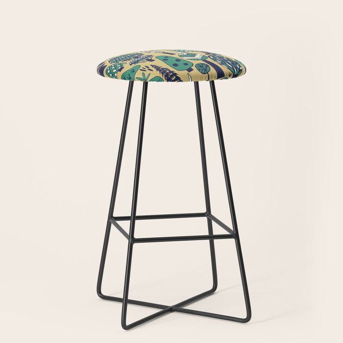 Whimsical tropical jungle pattern Stool Gallery Image 1