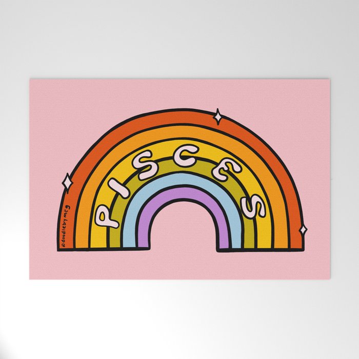 Pisces Rainbow Welcome Mat Gallery Image 1