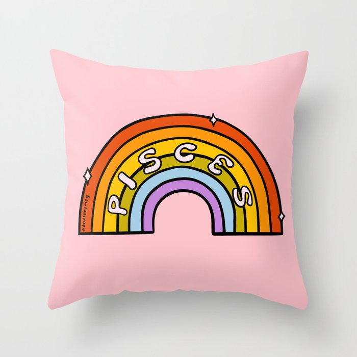 Pisces Rainbow Throw Pillow Gallery Image 6