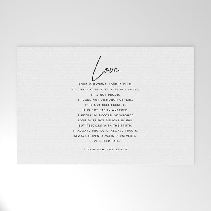1 Corinthians 13 Love Is Patient Love Is Kind Love Never Fails Bible Verse Print Scripture Christian Welcome Mat Gallery Image 1