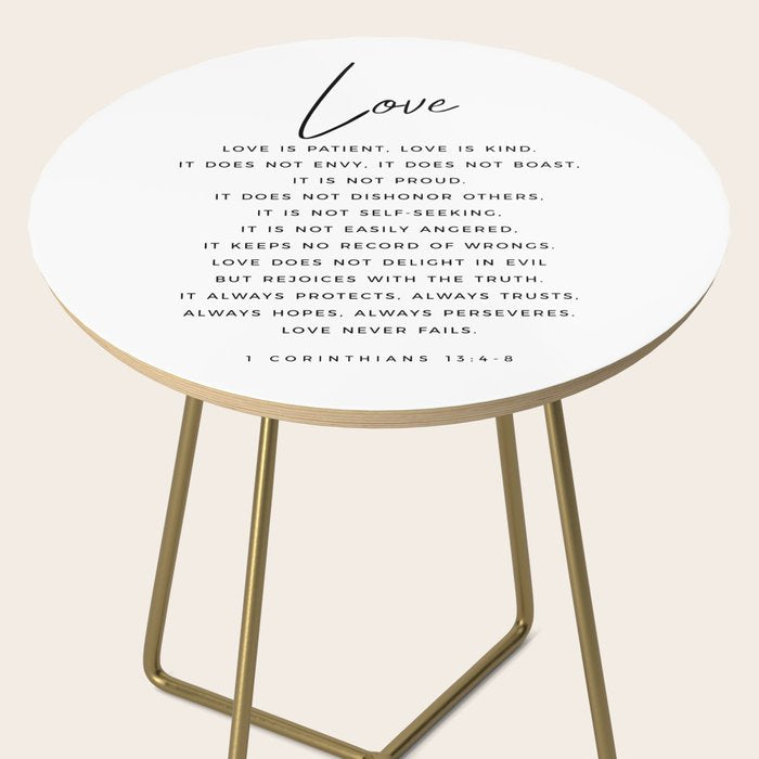 1 Corinthians 13 Love Is Patient Love Is Kind Love Never Fails Bible Verse Print Scripture Christian Side Table Gallery Image 2