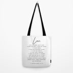 1 Corinthians 13 Love Is Patient Love Is Kind Love Never Fails Bible Verse Print Scripture Christian Tote Bag Gallery Image 2