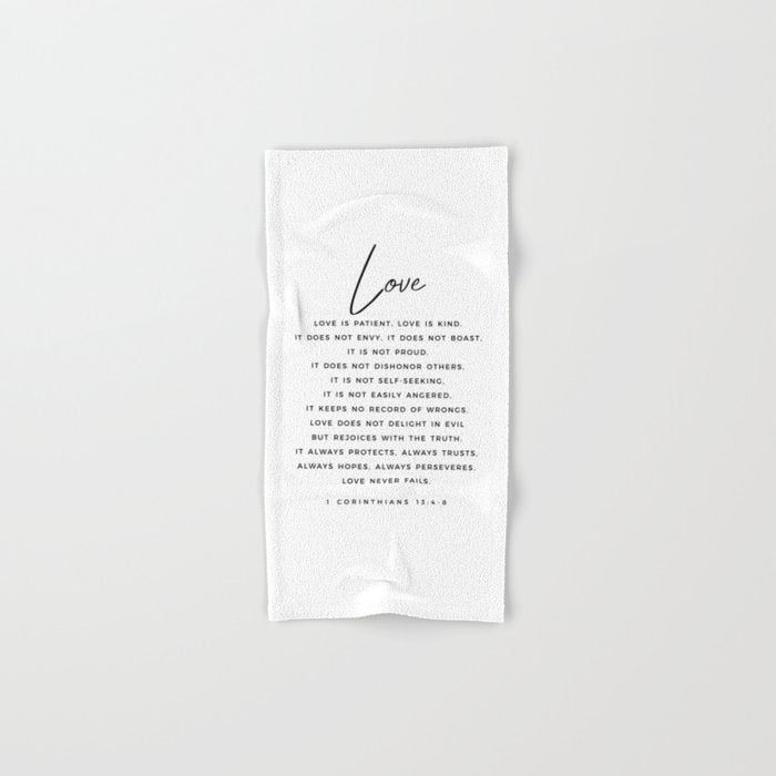 1 Corinthians 13 Love Is Patient Love Is Kind Love Never Fails Bible Verse Print Scripture Christian Bath Towel Gallery Image 1