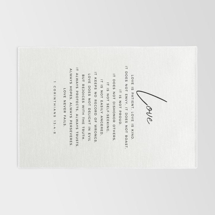 1 Corinthians 13 Love Is Patient Love Is Kind Love Never Fails Bible Verse Print Scripture Christian Rug Gallery Image 2