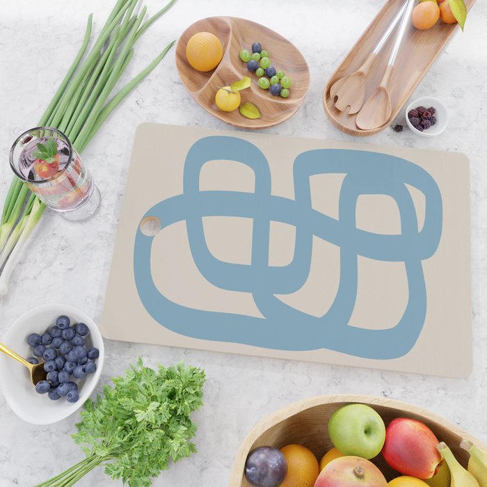 Abstract Scribble (Blue Beige) Cutting Board Gallery Image 2