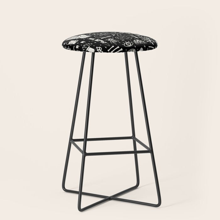Curiosities: Bone Black Stool Gallery Image 1