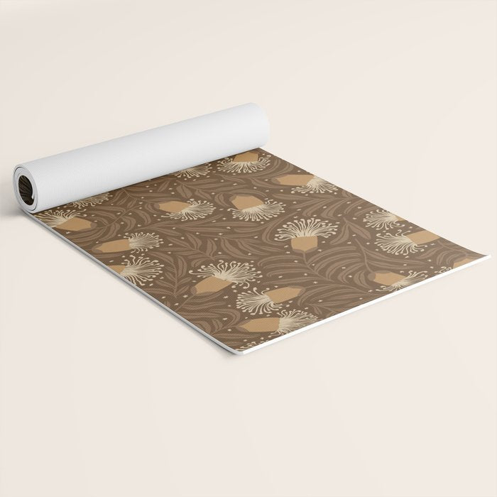 Whimsical Florals / Orange & Brown Yoga Mat Gallery Image 2