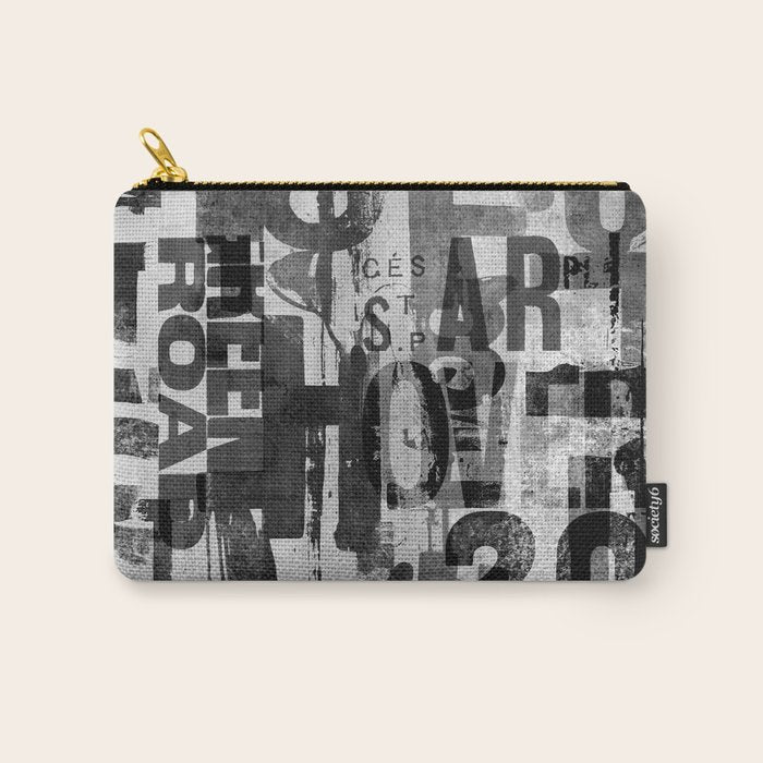 Loft Style Distressed Grunge Street Art Typography Carry All Pouch Gallery Image 1
