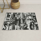 Loft Style Distressed Grunge Street Art Typography Rug Gallery Image 1