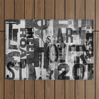 Loft Style Distressed Grunge Street Art Typography Outdoor Rug Gallery Image 1