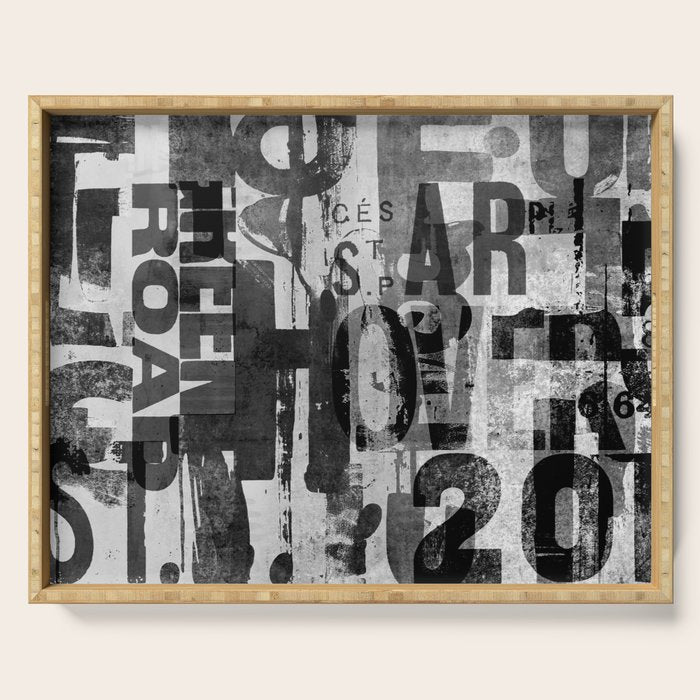 Loft Style Distressed Grunge Street Art Typography Serving Tray Gallery Image 1
