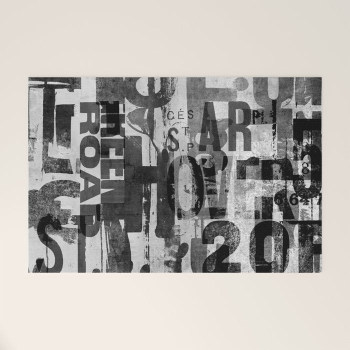 Loft Style Distressed Grunge Street Art Typography Welcome Mat Gallery Image 1