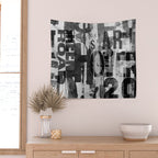 Loft Style Distressed Grunge Street Art Typography Wall Tapestry Gallery Image 2