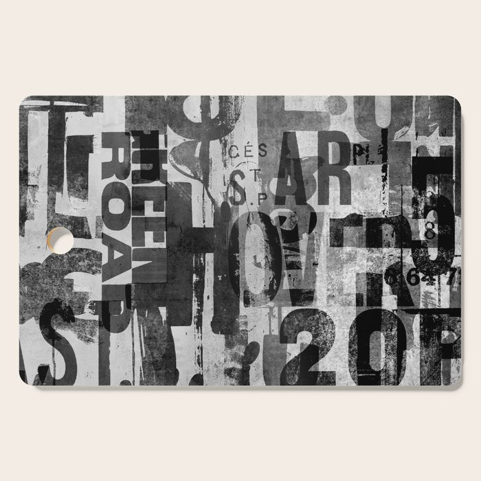 Loft Style Distressed Grunge Street Art Typography Cutting Board Gallery Image 1
