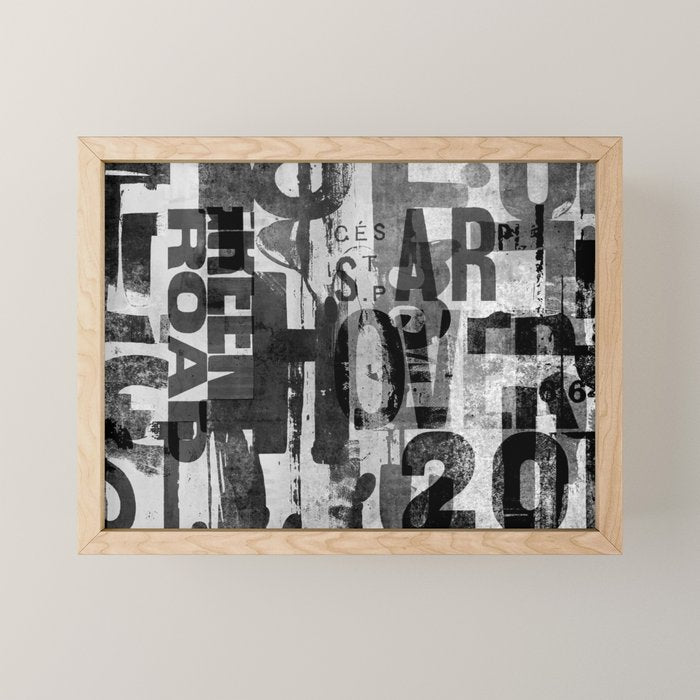 Loft Style Distressed Grunge Street Art Typography Mini Art Print Gallery Image 1