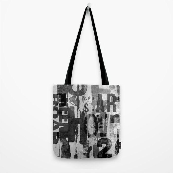 Loft Style Distressed Grunge Street Art Typography Tote Bag Gallery Image 2