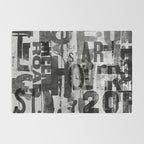 Loft Style Distressed Grunge Street Art Typography Rug Gallery Image 2