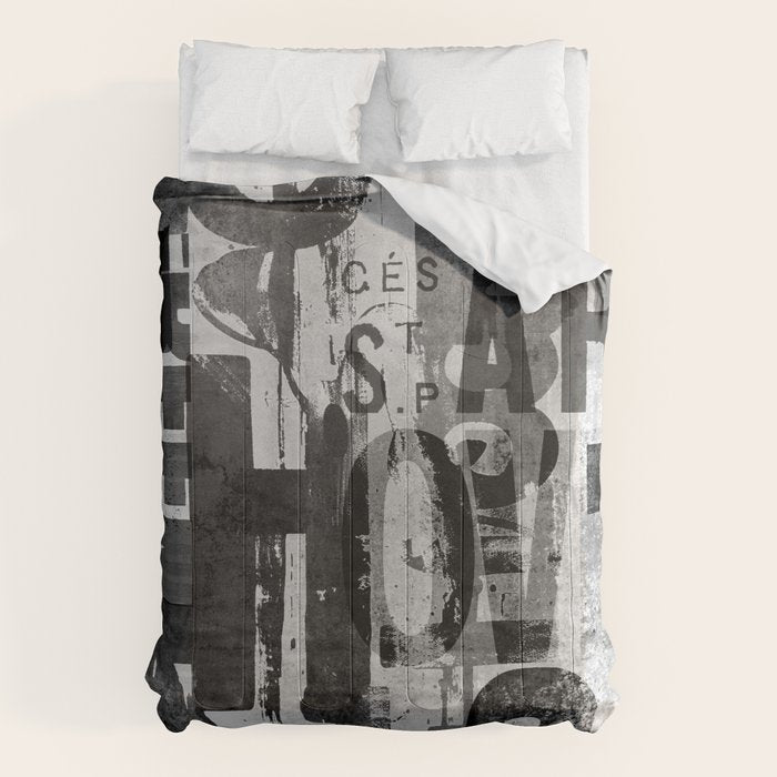 Loft Style Distressed Grunge Street Art Typography Comforter Gallery Image 6
