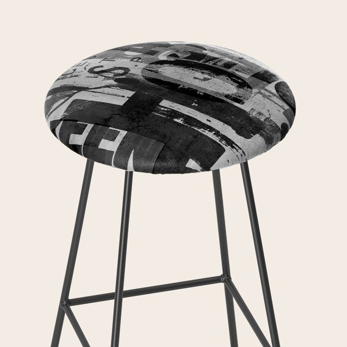 Loft Style Distressed Grunge Street Art Typography Stool Gallery Image 2