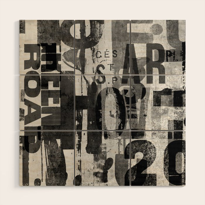Loft Style Distressed Grunge Street Art Typography Wood Wall Art Gallery Image 1