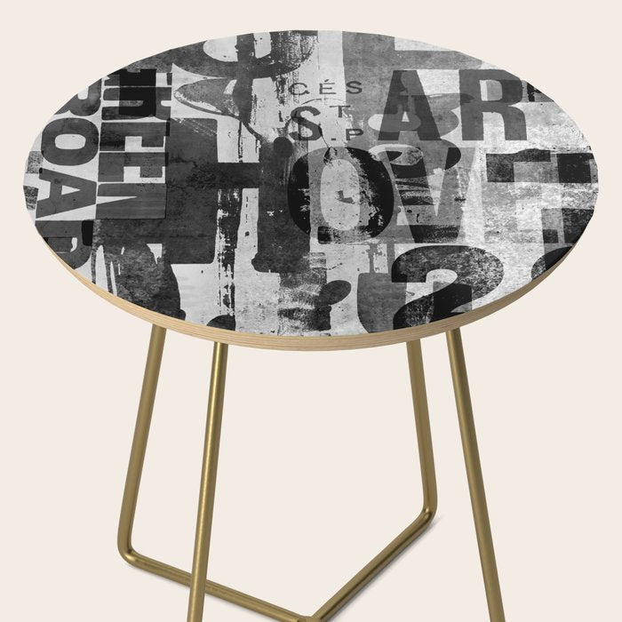 Loft Style Distressed Grunge Street Art Typography Side Table Gallery Image 2