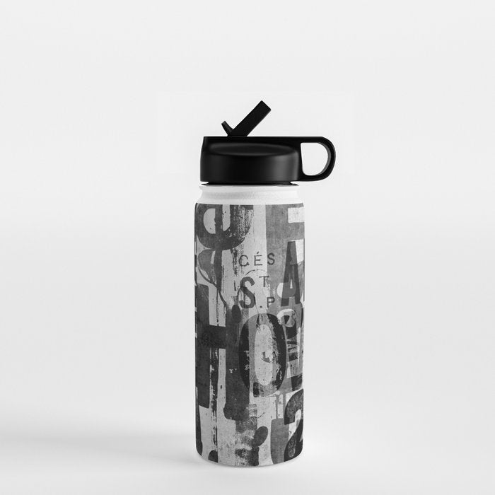 Loft Style Distressed Grunge Street Art Typography Water Bottle Gallery Image 1