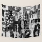 Loft Style Distressed Grunge Street Art Typography Wall Tapestry Gallery Image 4