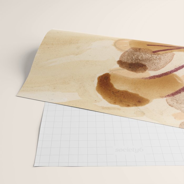 Rustic Country Barn Painting in Yellow Ochre & Brown Wrapping Paper Gallery Image 2