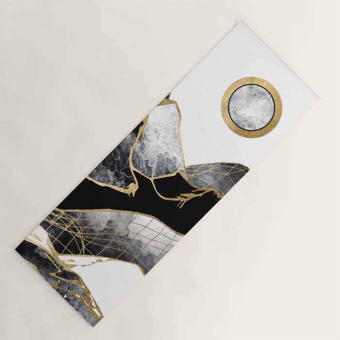 Minimal Black and Gold Mountains Yoga Mat Gallery Image 1