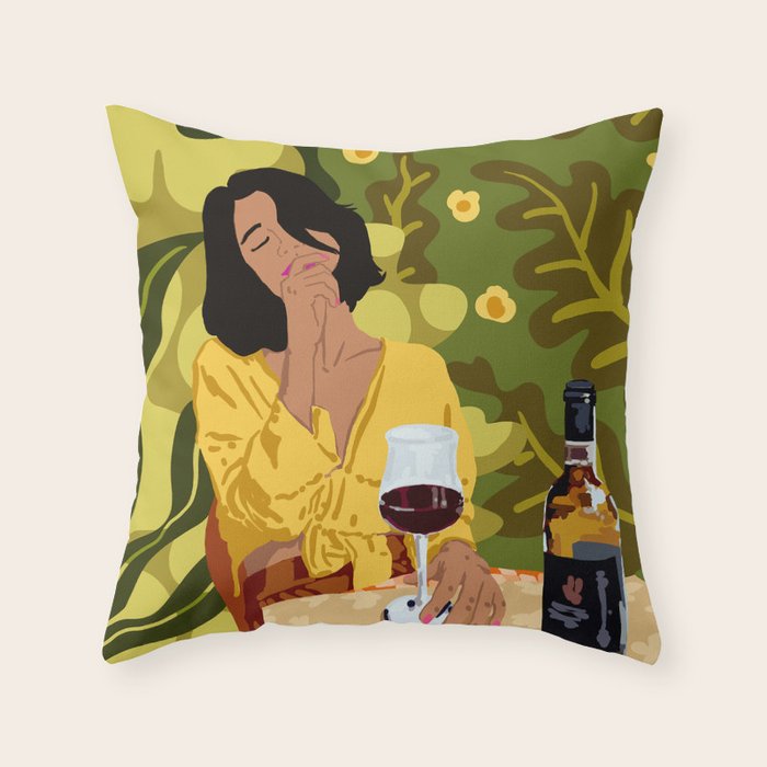 Wine is the answer. What was the question? Throw Pillow Gallery Image 6
