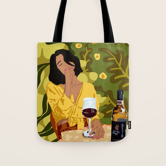 Wine is the answer. What was the question? Tote Bag Gallery Image 1