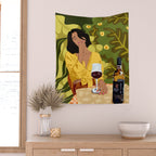 Wine is the answer. What was the question? Wall Tapestry Gallery Image 2